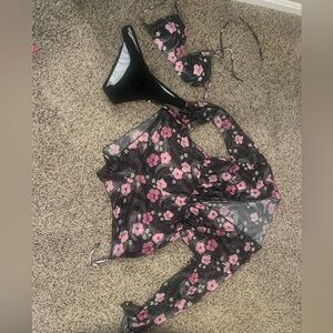 2 piece bathing suit with cover size Medium